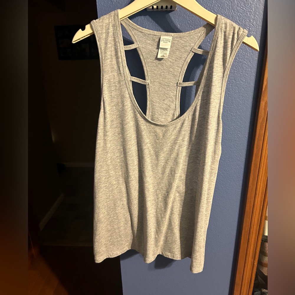 Victoria Secret Grey workout Tank Top Lrg